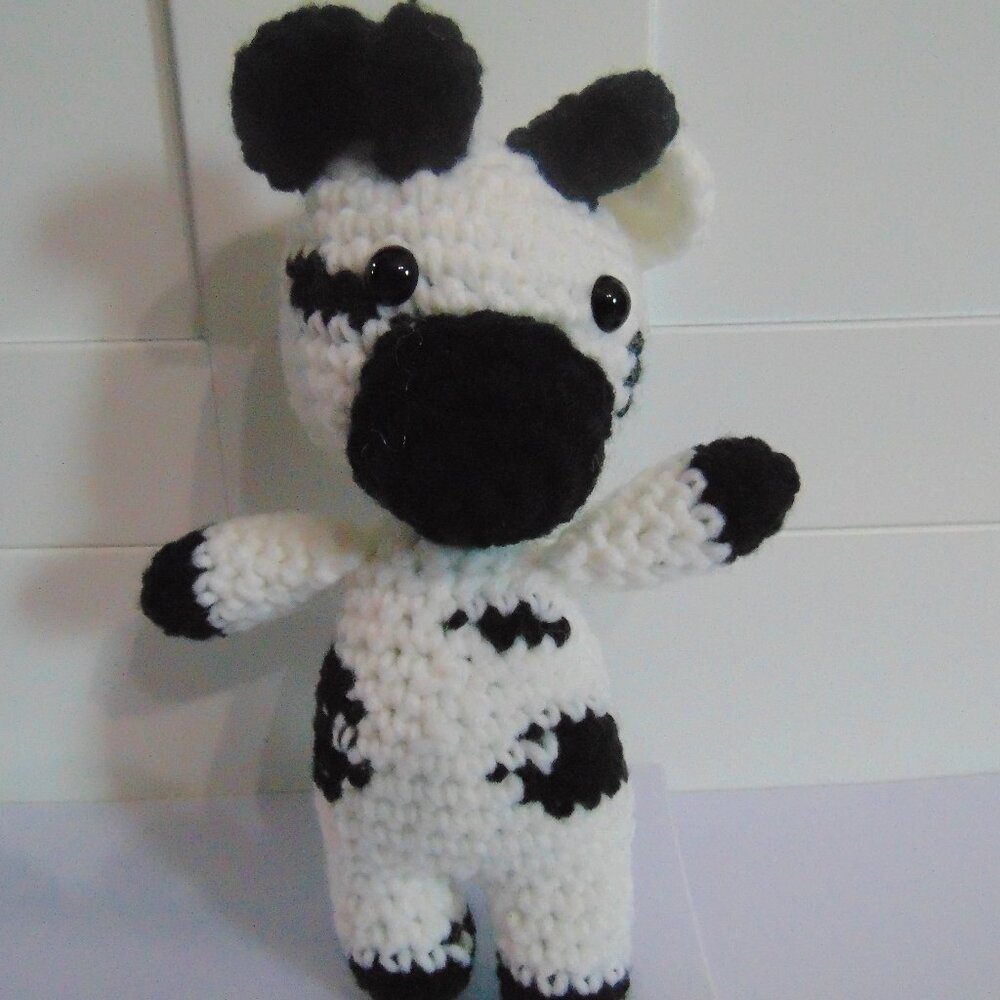 Crochet Black and White cow